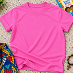 Plain Christian kids shirt in pink featuring a simple design with no printed graphics or text
